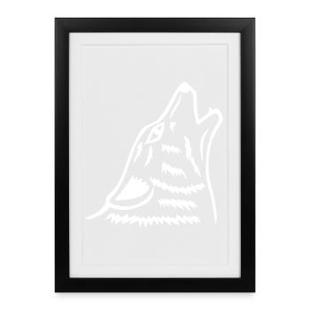 Le hurlement du loup blanc - Affiche encadrée (27 × 37 cm) - noir - Devant