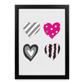 Heart Variation - Framed poster (27 × 37 cm) - black - Front