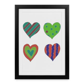 Variation cardiaque - Affiche encadrée (27 × 37 cm) - noir - Devant