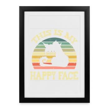 Chat grincheux - Affiche encadrée (27 × 37 cm) - noir - Devant