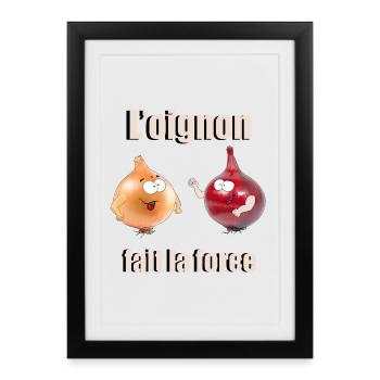 Oignons - Affiche encadrée (27 × 37 cm) - noir - Devant