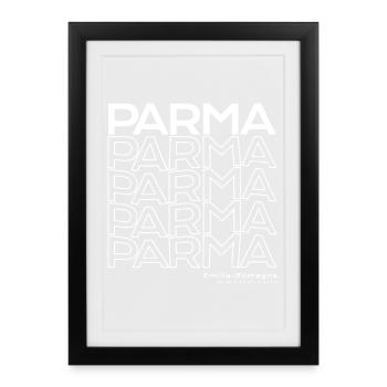 Parme Répéter une faute de frappe Émilie-Romagne - Affiche encadrée (27 × 37 cm) - noir - Devant