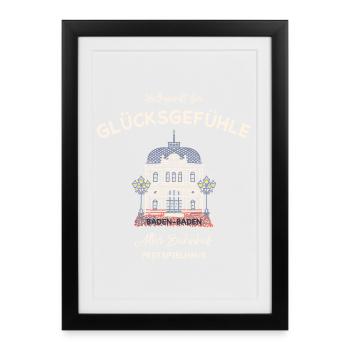 Baden-Baden, Festspielhaus Alter Bahnhof - Framed poster (27 × 37 cm) - black - Front