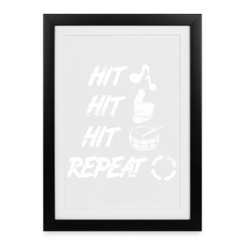 Snare Drums Saying - Framed poster (27 × 37 cm) - black - Front