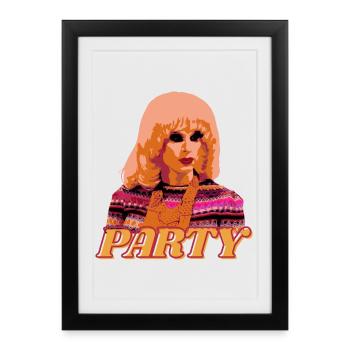 Katya Drag Queen Party Look – Pop Art Style - Affiche encadrée (27 × 37 cm) - noir - Devant