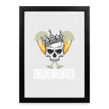 Kneipengänger Outfit für Bier-Liebhaber und Partys - Gerahmtes Poster (27 × 37 cm) - Schwarz - Vorne