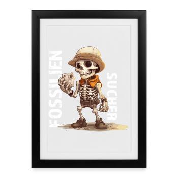 Fossil Hunter Skeletal Adventure - Framed poster (27 × 37 cm) - black - Front