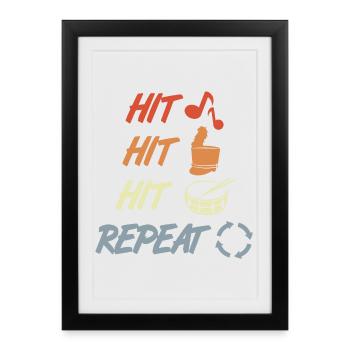 Beat and Repeat - Framed poster (27 × 37 cm) - black - Front