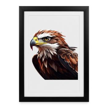 Puissante tête d’aigle - Affiche encadrée (27 × 37 cm) - noir - Devant
