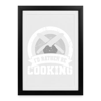 Je préfère cuisiner - Affiche encadrée (27 × 37 cm) - noir - Devant