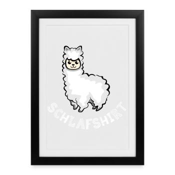 Sleep shirt alpacas llama sleeping cute animals icon - Framed poster (27 × 37 cm) - black - Front