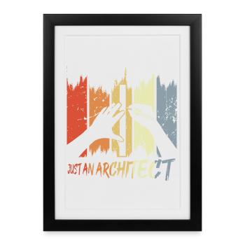 Drôle d’architecte - Affiche encadrée (27 × 37 cm) - noir - Devant