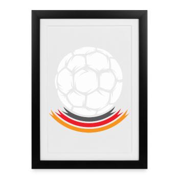 Handball Head Germany Team Symbol Logo EM icon - Framed poster (27 × 37 cm) - black - Front