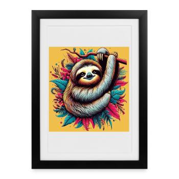 Sloth - Framed poster (27 × 37 cm) - black - Front