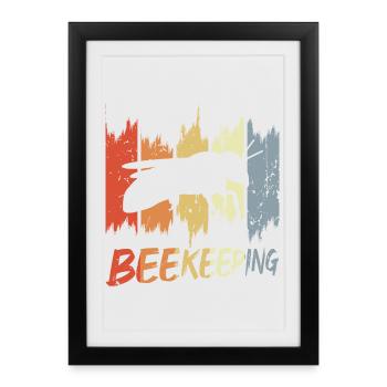 Vintage Beekeeping - Framed poster (27 × 37 cm) - black - Front