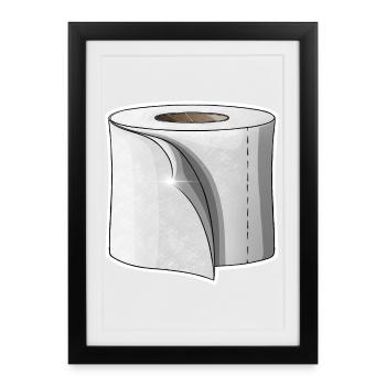 Papier hygiénique - Affiche encadrée (27 × 37 cm) - noir - Devant