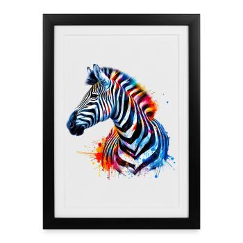 Zebra - Framed poster (27 × 37 cm) - black - Front
