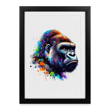Gorille - Affiche encadrée (27 × 37 cm) - noir - Devant