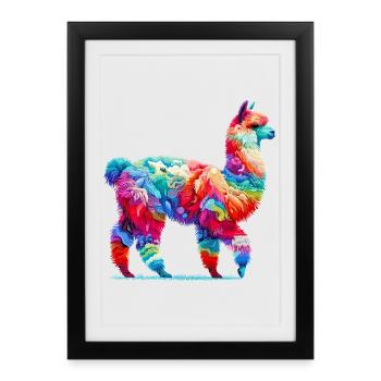 Alpaca - Framed poster (27 × 37 cm) - black - Front