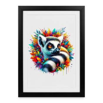 Lemur - Framed poster (27 × 37 cm) - black - Front