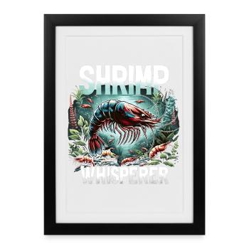 Shrimp Aquarium, Amano Shrimp, Red Fire Shrimp - Framed poster (27 × 37 cm) - black - Front