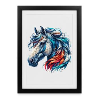 Horse - Framed poster (27 × 37 cm) - black - Front