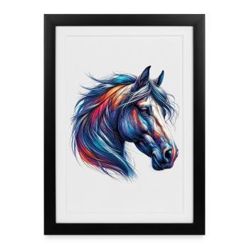Horse - Framed poster (27 × 37 cm) - black - Front