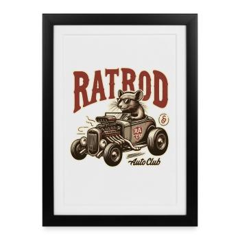 Chemise Ratsking Ratlook – Style rustique personnalisé - Affiche encadrée (27 × 37 cm) - noir - Devant
