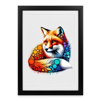 Fox - Framed poster (27 × 37 cm) - black - Front
