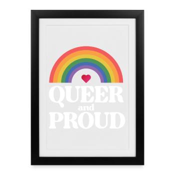 Mois de la fierté LGBT - Queer et fier - Affiche encadrée (27 × 37 cm) - noir - Devant