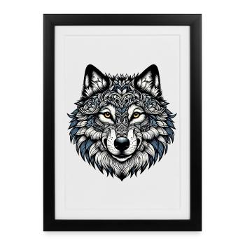 Loup - Affiche encadrée (27 × 37 cm) - noir - Devant