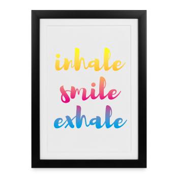 inhale exhale yoga course meditation colorful - Framed poster (27 × 37 cm) - black - Front