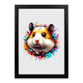 Hamster - Affiche encadrée (27 × 37 cm) - noir - Devant