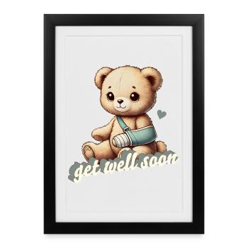 Peluche réconfortante - Teddy apporte du réconfort - Affiche encadrée (27 × 37 cm) - noir - Devant