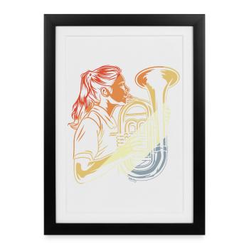Joueurs de tuba - Affiche encadrée (27 × 37 cm) - noir - Devant