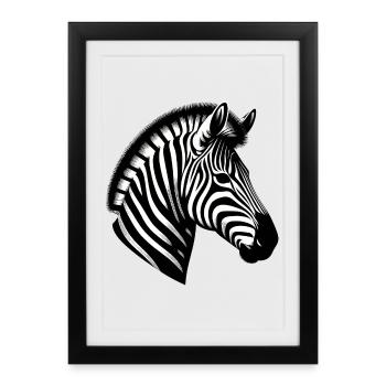 Zèbre - Affiche encadrée (27 × 37 cm) - noir - Devant