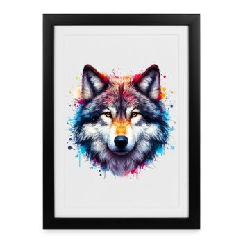 Wolf - Framed poster (27 × 37 cm) - black - Front