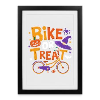 Illustration de vélo ou de friandise d’Halloween - Affiche encadrée (27 × 37 cm) - noir - Devant