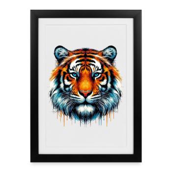 Tigre - Affiche encadrée (27 × 37 cm) - noir - Devant