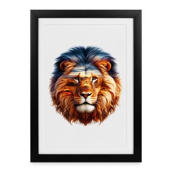 Lion - Framed poster (27 × 37 cm) - black - Front