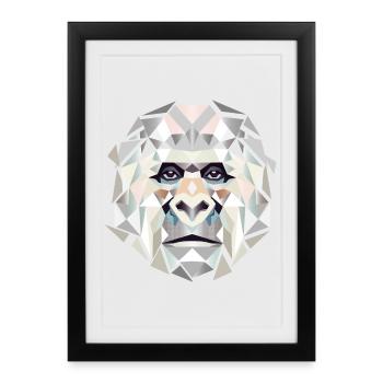 Gorilla Power in Geometric Facets–Modern Art - Framed poster (27 × 37 cm) - black - Front