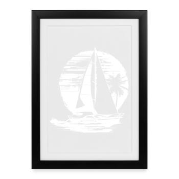 Dessin de voile - Affiche encadrée (27 × 37 cm) - noir - Devant