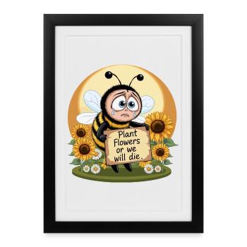 Sauver les abeilles - Affiche encadrée (27 × 37 cm) - noir - Devant