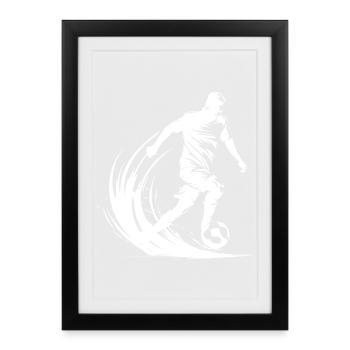 Graphique de joueur de football - Affiche encadrée (27 × 37 cm) - noir - Devant