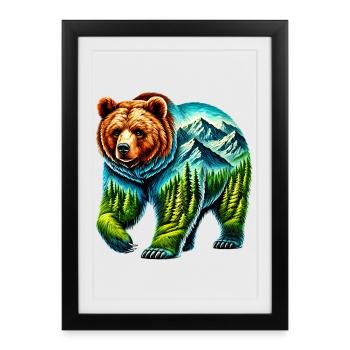 Bear - Framed poster (27 × 37 cm) - black - Front