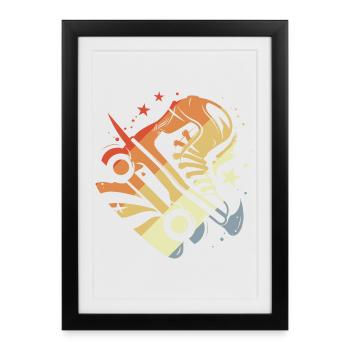 Vintage Roller Skates - Framed poster (27 × 37 cm) - black - Front