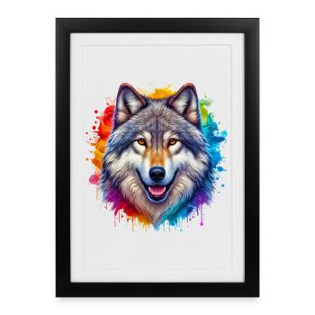 Wolf - Framed poster (27 × 37 cm) - black - Front