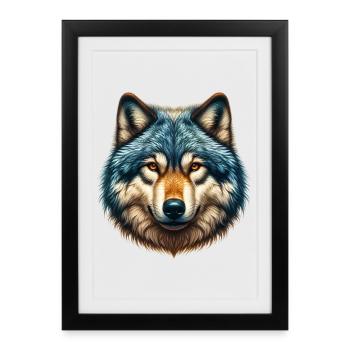 Wolf - Gerahmtes Poster (27 × 37 cm) - Schwarz - Vorne