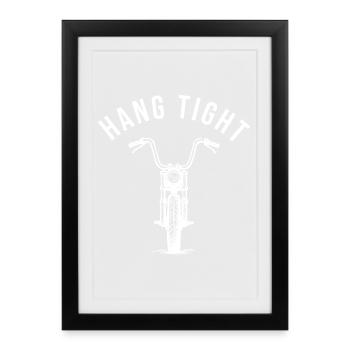 Accrocher serré cintre de singe de moto - Affiche encadrée (27 × 37 cm) - noir - Devant