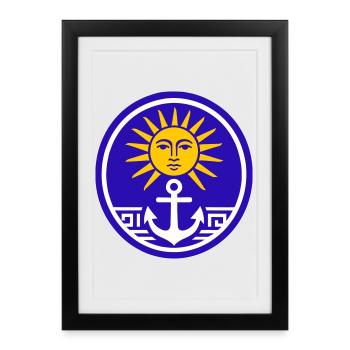 Grèce Soleil - Affiche encadrée (27 × 37 cm) - noir - Devant